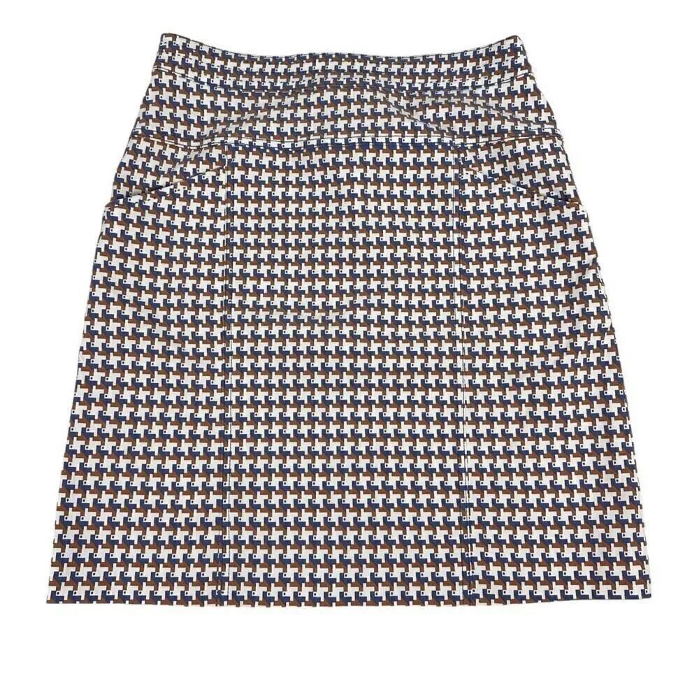 J. McLaughlin Geometric Houndstooth Pencil Skirt size 4